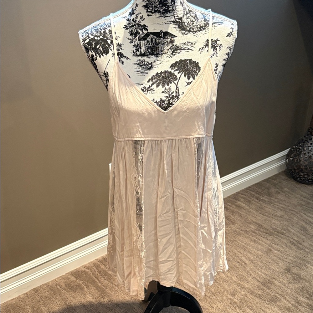 Forever 21 Cream Lace Trim Camisole Dress
